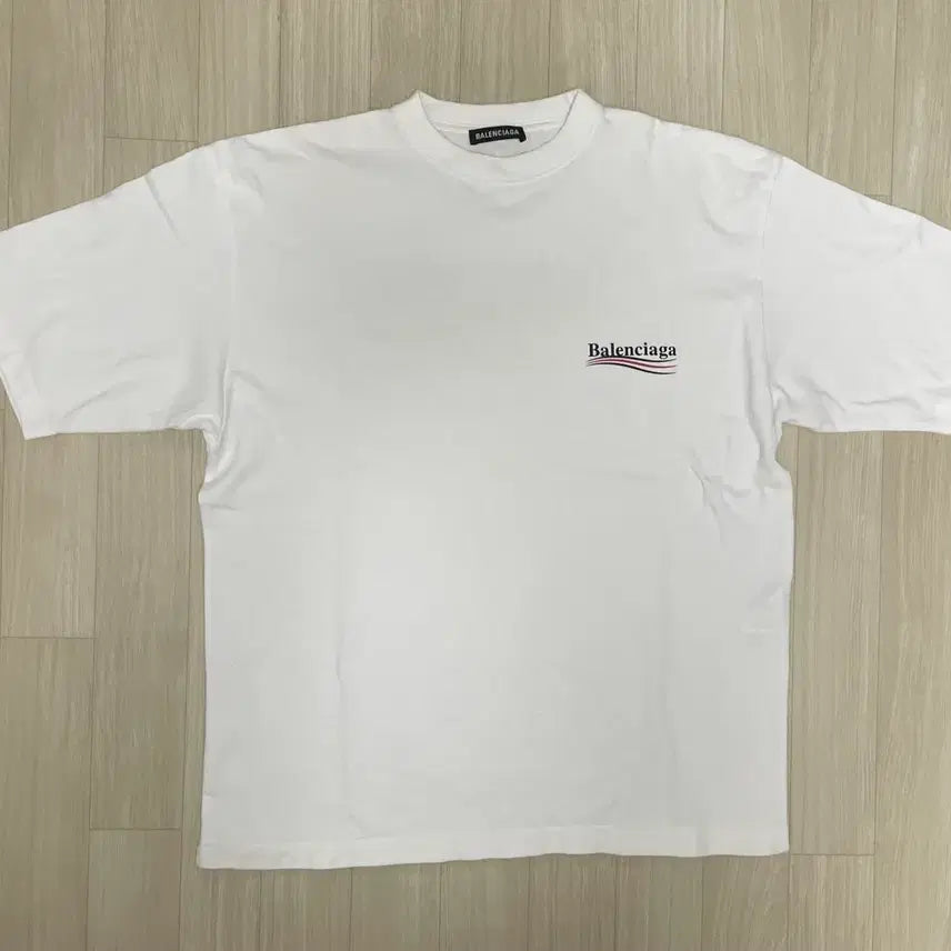 [BUNJANG] Balenciaga Wave Logo White T-shirt / 발렌시아가 웨이브 로고 흰색 반팔 xs (오버핏L)