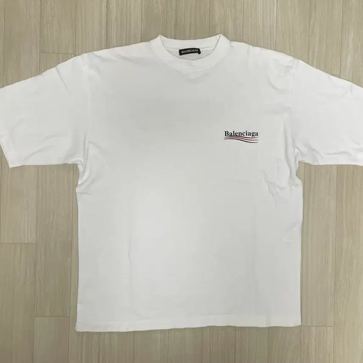 [BUNJANG] Balenciaga Wave Logo White T-shirt / 발렌시아가 웨이브 로고 흰색 반팔 xs (오버핏L)