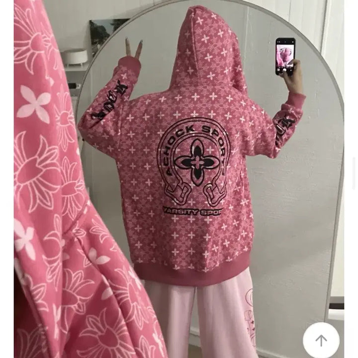 [BUNJANG] Pink Hooded Zip-up Hoodie / 후드 핑크후드집업 새상품
