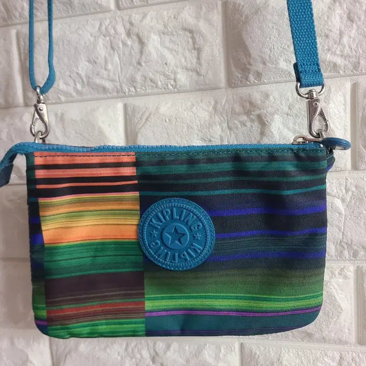 [BUNJANG] Kipling Stripe Crossbody Bag / 키플링 스트라이프 크로스백