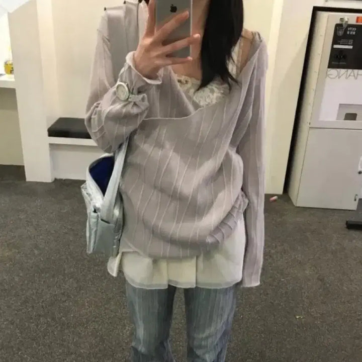 [BUNJANG] Grayish Purple Cardigan / 예쁜 가디건 판매합니다!