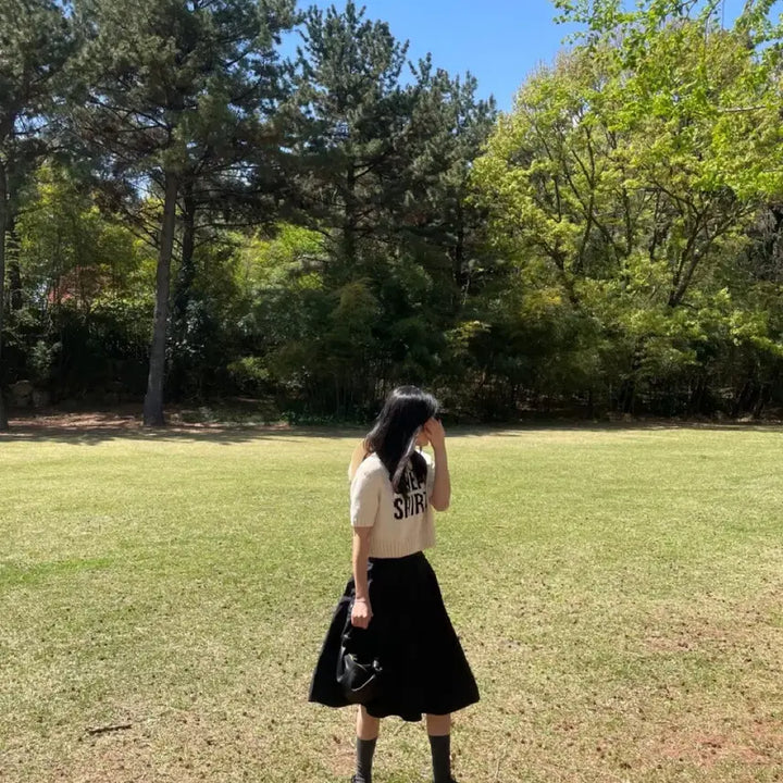 [BUNJANG] A-Line Nylon Pocket Skirt - Black / (착샥)A라인 나일론 포켓 스커트 블랙