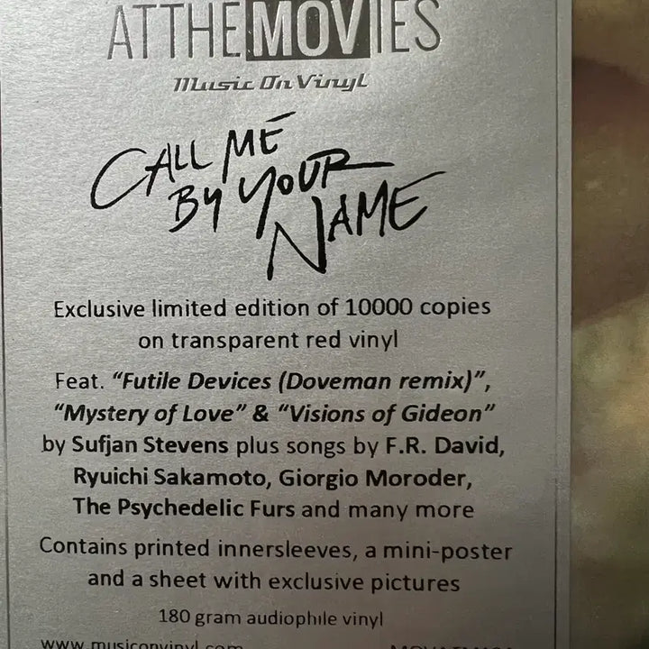 [BUNJANG] Call Me By Your Name Limited Edition Red Vinyl LP / 콜미바이유어네임 한정 레드 Lp