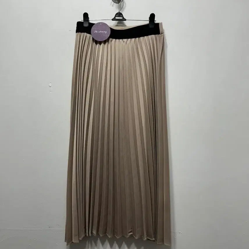 [BUNJANG] Beige Pleated Long Skirt - New / 베이지 플리츠 롱 스커트 F 새상품