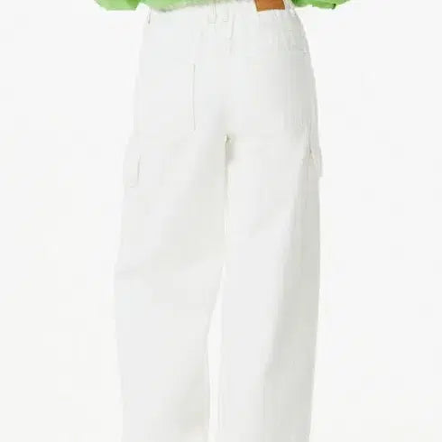 [BUNJANG] G-Cut White Wide Cargo Pants / 새상품) 지컷 화이트 와이드 카고 팬츠