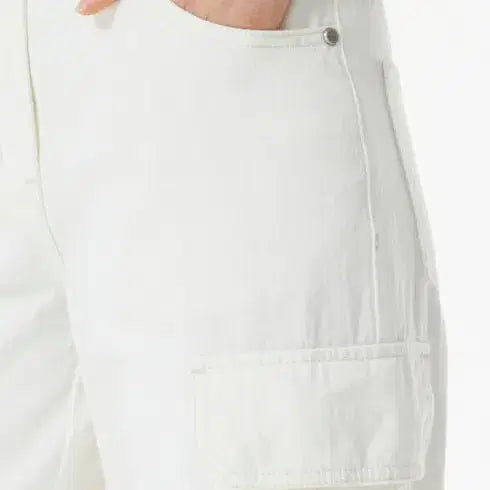 [BUNJANG] G-Cut White Wide Cargo Pants / 새상품) 지컷 화이트 와이드 카고 팬츠