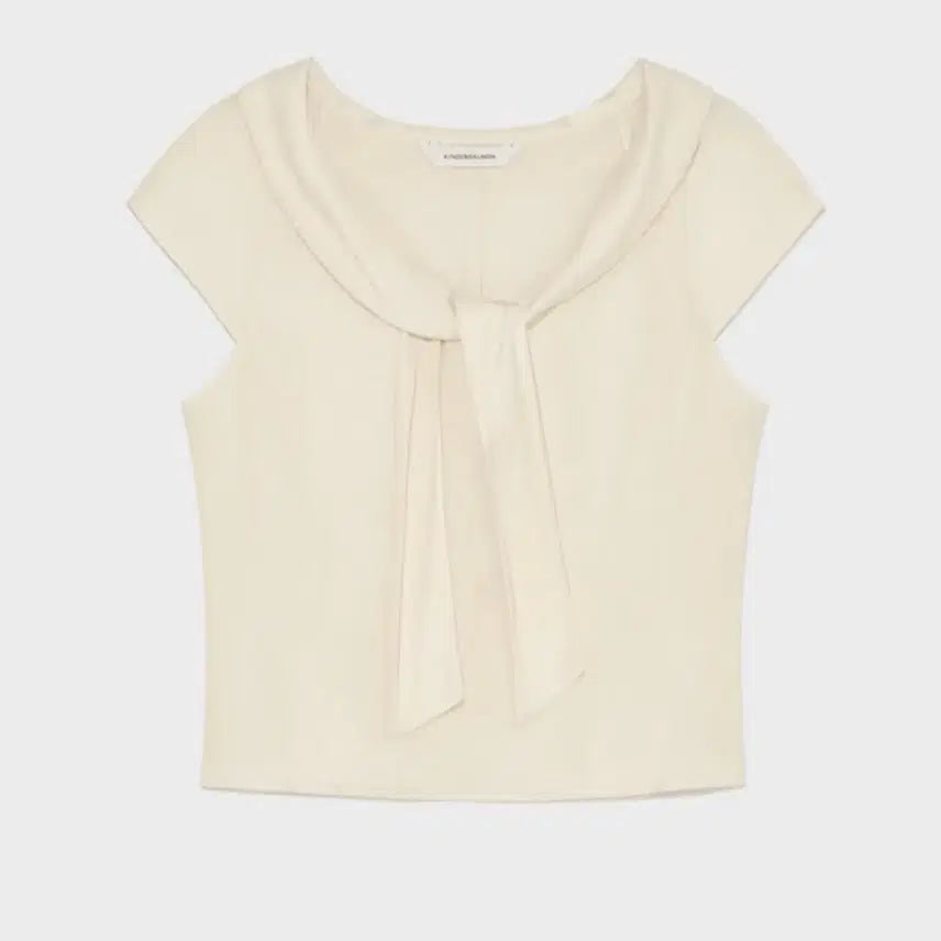 [BUNJANG] Kinder Salmon Bow Tie Blouse - Cream / 킨더살몬 보타이 블라우스 크림