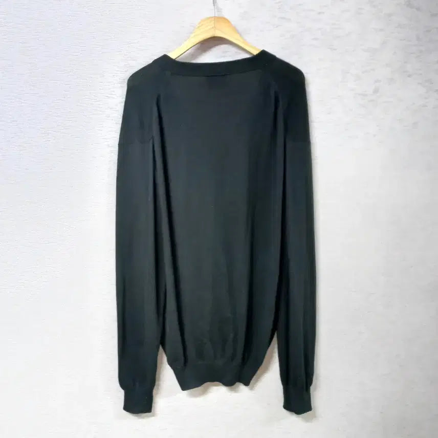 [BUNJANG] PLUCKITTY Black Ribbed Knit Cardigan - Men&