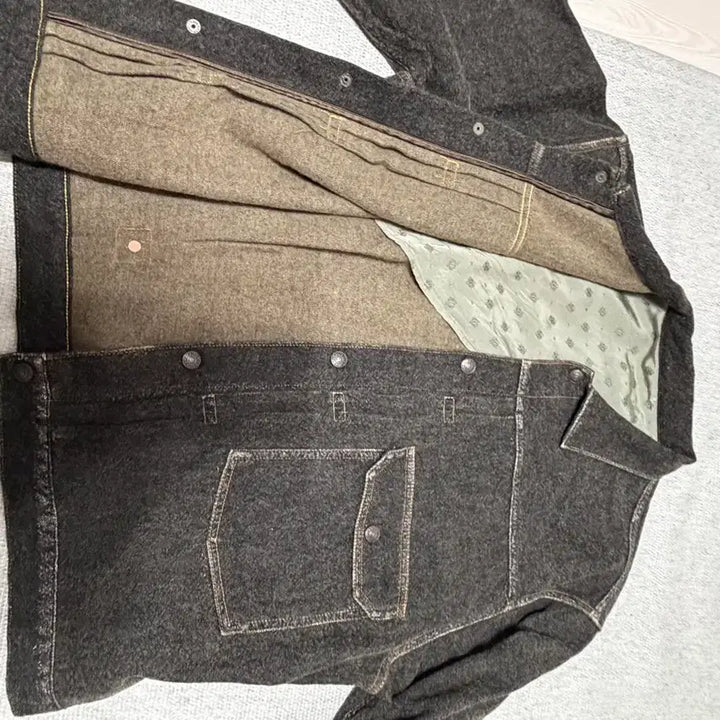 [BUNJANG] Kapital Twill Aging Wool 1st Jacket Charcoal / 캐피탈  트윌 에이징 울 1st자켓 차콜