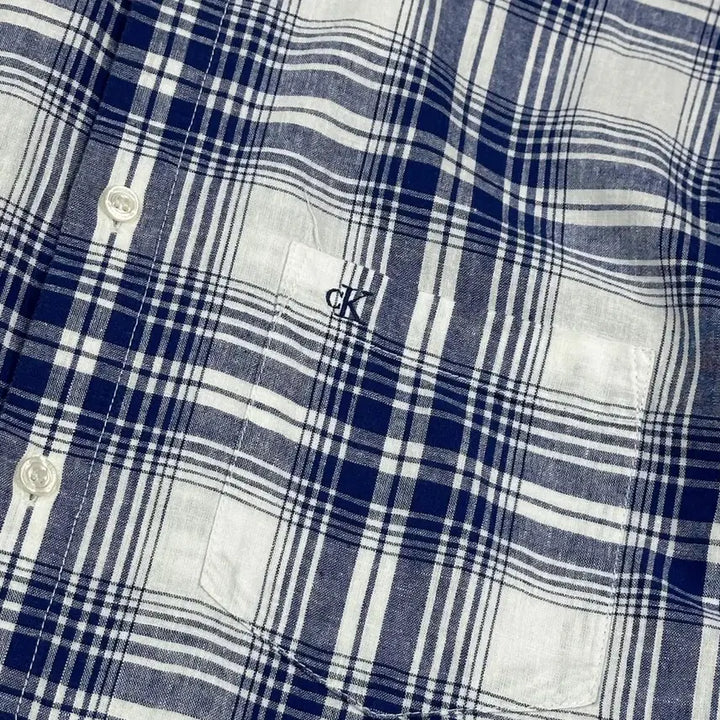 [BUNJANG] Calvin Klein Classic Checkered Linen Shirt / (L) CK 캘빈클라인 클래식 체크패턴 슬림핏 린넨 셔츠