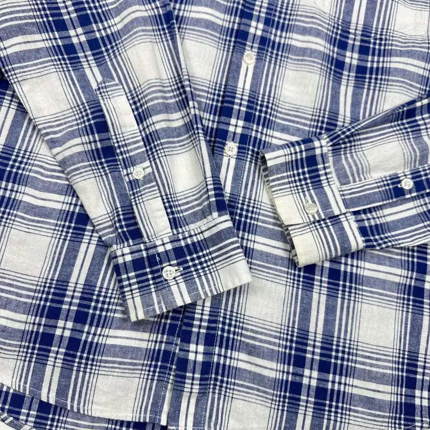 [BUNJANG] Calvin Klein Classic Checkered Linen Shirt / (L) CK 캘빈클라인 클래식 체크패턴 슬림핏 린넨 셔츠