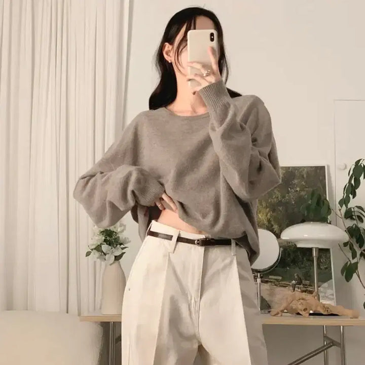 [BUNJANG] Sasec Etoupe Cashmere Knit Sweater / 사색 니트 사색 홀가먼트 니트 에토프 캐시미어 니트