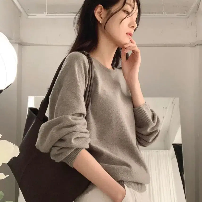 [BUNJANG] Sasec Etoupe Cashmere Knit Sweater / 사색 니트 사색 홀가먼트 니트 에토프 캐시미어 니트