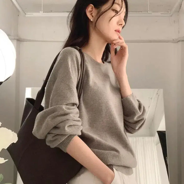 [BUNJANG] Sasec Etoupe Cashmere Knit Sweater / 사색 니트 사색 홀가먼트 니트 에토프 캐시미어 니트