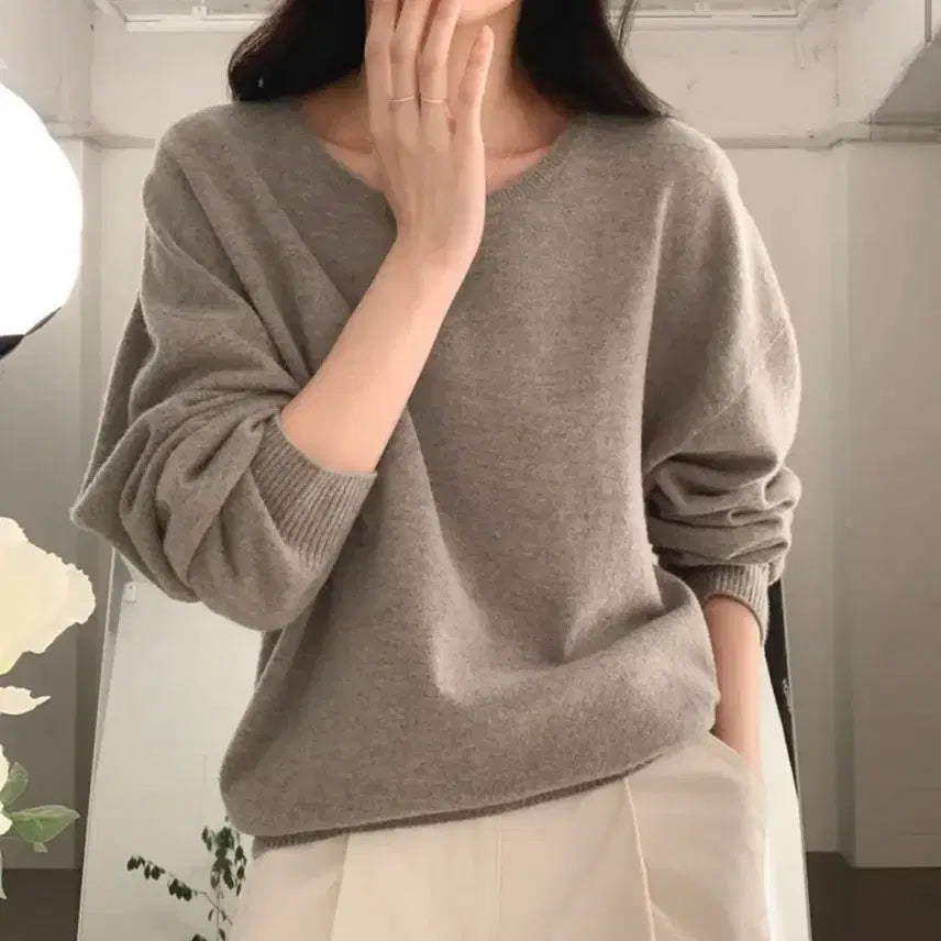 [BUNJANG] Sasec Etoupe Cashmere Knit Sweater / 사색 니트 사색 홀가먼트 니트 에토프 캐시미어 니트