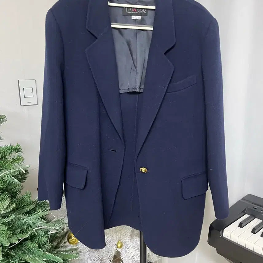 [BUNJANG] Trianon Navy Wool Jacket Coat / 트리아농 네이비 울 자켓 코트