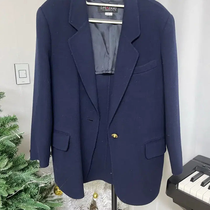[BUNJANG] Trianon Navy Wool Jacket Coat / 트리아농 네이비 울 자켓 코트