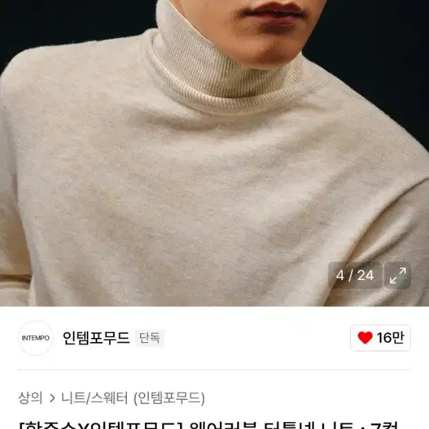 [BUNJANG] Ham Junsu Intempo Mood Turtleneck Knit L / 함준수 인템포무드 터틀넥 니트 L