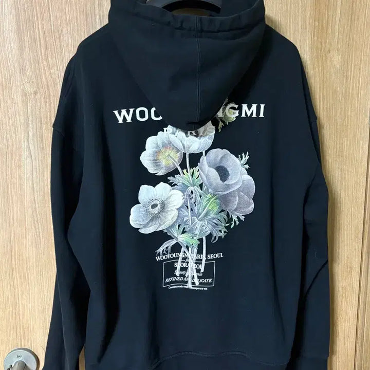 [BUNJANG] Wooyoungmi Flower Hoodie (52) Black / { 52 / 23FW } 우영미 플라워 후드티