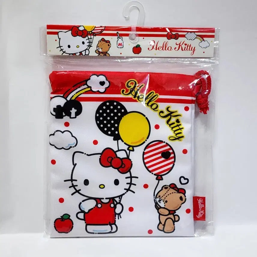 [BUNJANG] Sanrio Hello Kitty Drawstring Shoulder Pouch / 미개봉)산리오 키티 복조리 견착 파우치(18cm)_일본정품
