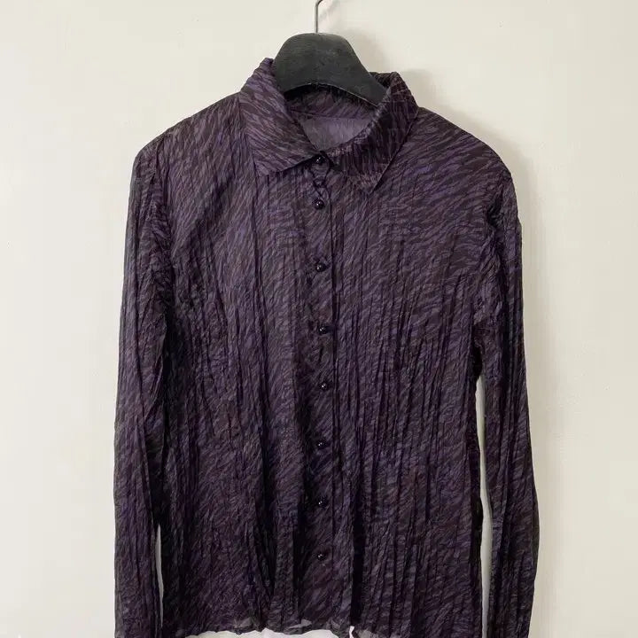 [BUNJANG] LEILIAN Vintage Pattern Pleated Shirt / 빈티지 LEILIAN 패턴 플리츠 셔츠