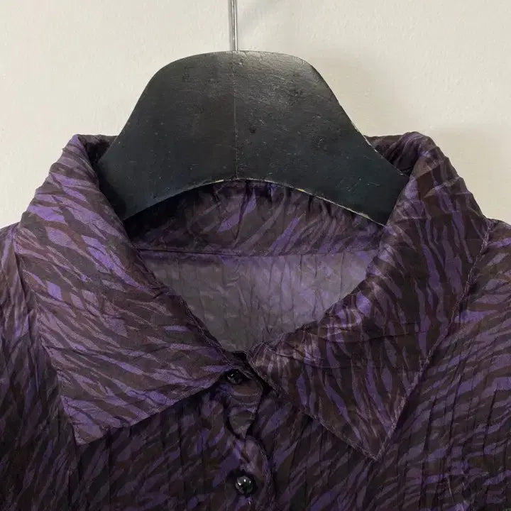 [BUNJANG] LEILIAN Vintage Pattern Pleated Shirt / 빈티지 LEILIAN 패턴 플리츠 셔츠