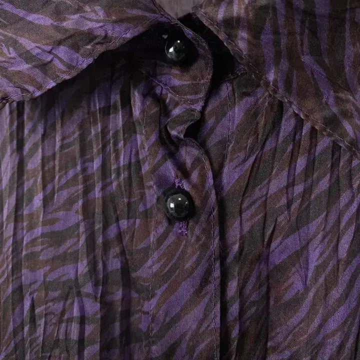 [BUNJANG] LEILIAN Vintage Pattern Pleated Shirt / 빈티지 LEILIAN 패턴 플리츠 셔츠
