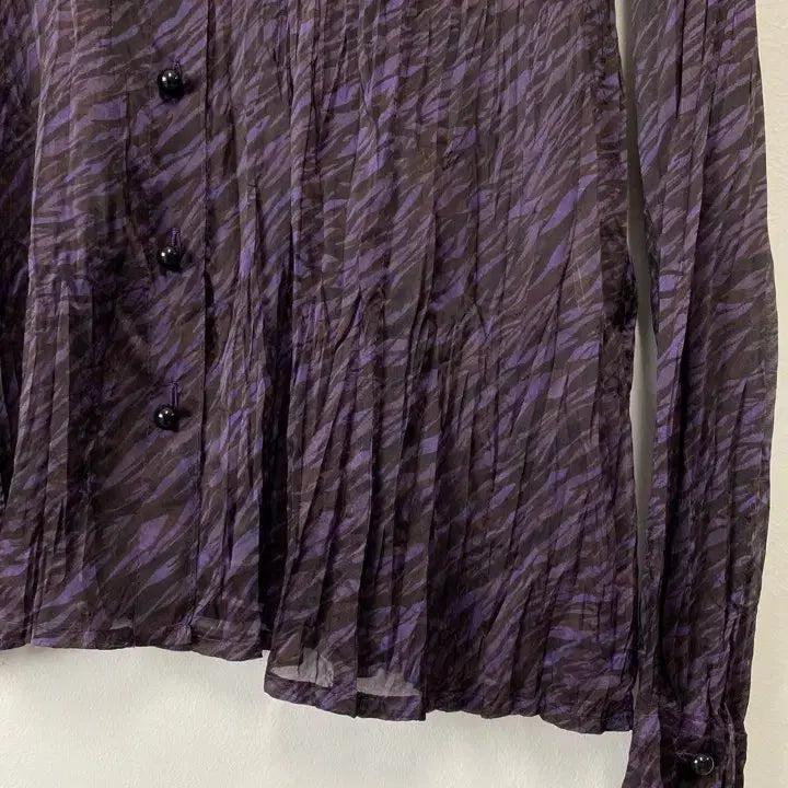 [BUNJANG] LEILIAN Vintage Pattern Pleated Shirt / 빈티지 LEILIAN 패턴 플리츠 셔츠