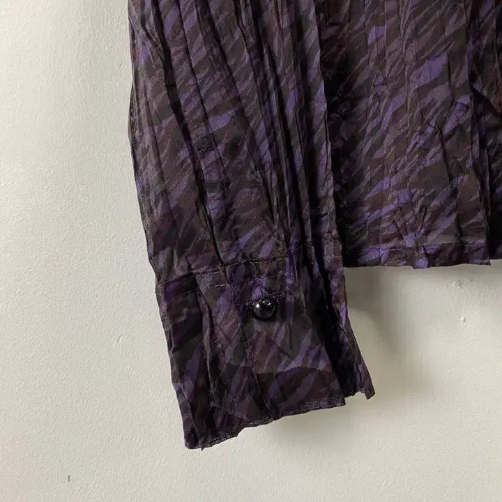 [BUNJANG] LEILIAN Vintage Pattern Pleated Shirt / 빈티지 LEILIAN 패턴 플리츠 셔츠