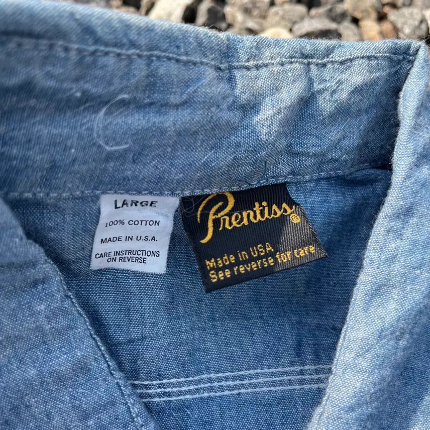 [BUNJANG] Prentiss 70s Chambray Shirt / 70s Prentiss(made USA) 빈티지 샴브레이 셔츠