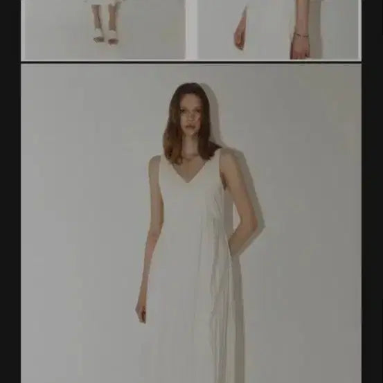 [BUNJANG] Naeyeon Artide V-Neck Long Dress / 이나연 아티드 브이넥 롱 원피스