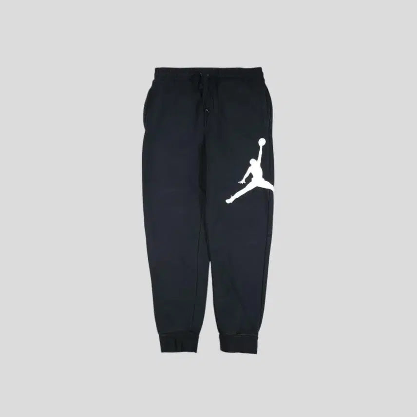 [BUNJANG] Nike Air Jordan Jumpman Logo Fleece Jogger Pants / 나이키 에어조던 블랙 화이트 점프맨 빅로고 밴딩 기모 조거팬츠 스웻팬츠