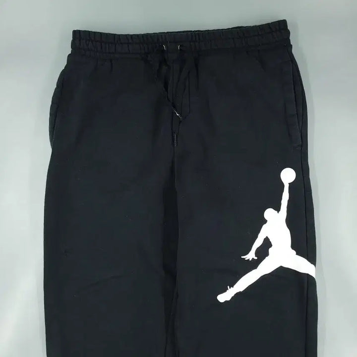 [BUNJANG] Nike Air Jordan Jumpman Logo Fleece Jogger Pants / 나이키 에어조던 블랙 화이트 점프맨 빅로고 밴딩 기모 조거팬츠 스웻팬츠