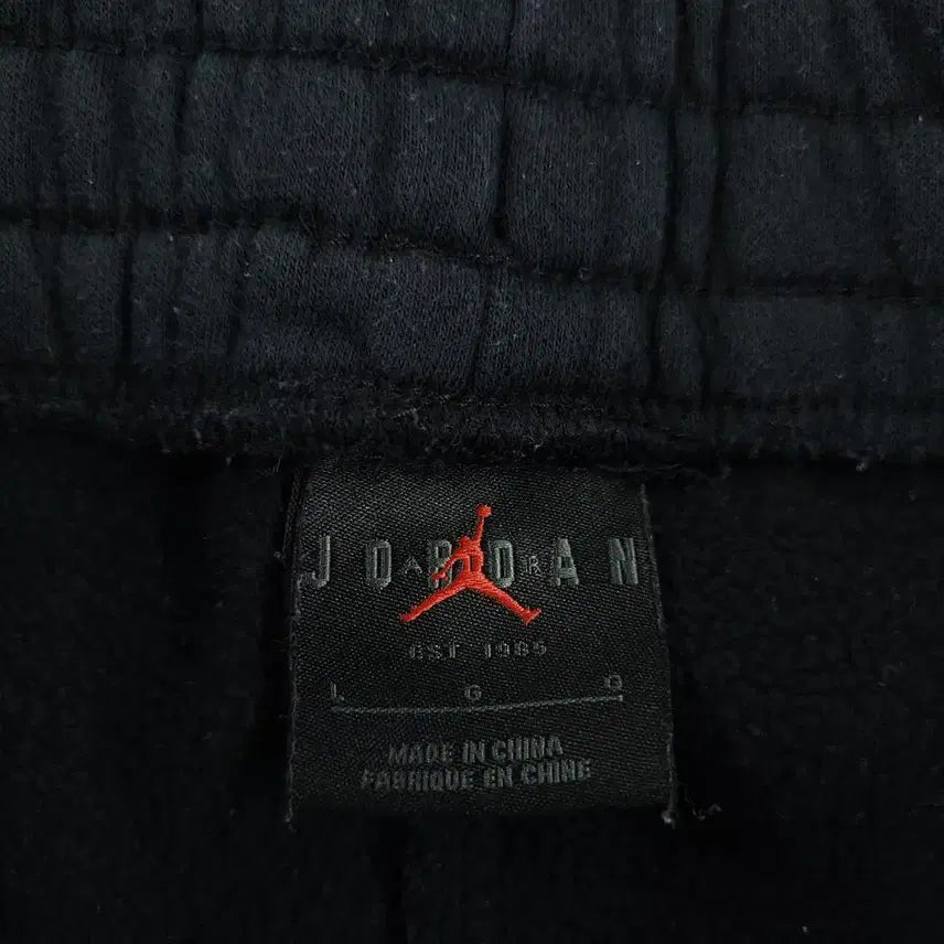 [BUNJANG] Nike Air Jordan Jumpman Logo Fleece Jogger Pants / 나이키 에어조던 블랙 화이트 점프맨 빅로고 밴딩 기모 조거팬츠 스웻팬츠