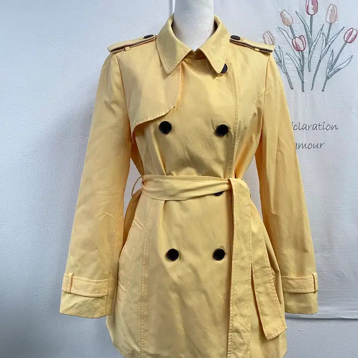 [BUNJANG] Roem Yellow Half Trench Coat / 로엠 옐로우 하프 트렌치코트