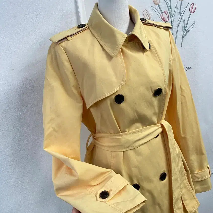 [BUNJANG] Roem Yellow Half Trench Coat / 로엠 옐로우 하프 트렌치코트