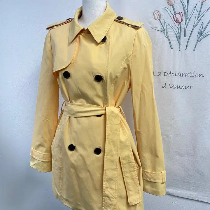 [BUNJANG] Roem Yellow Half Trench Coat / 로엠 옐로우 하프 트렌치코트