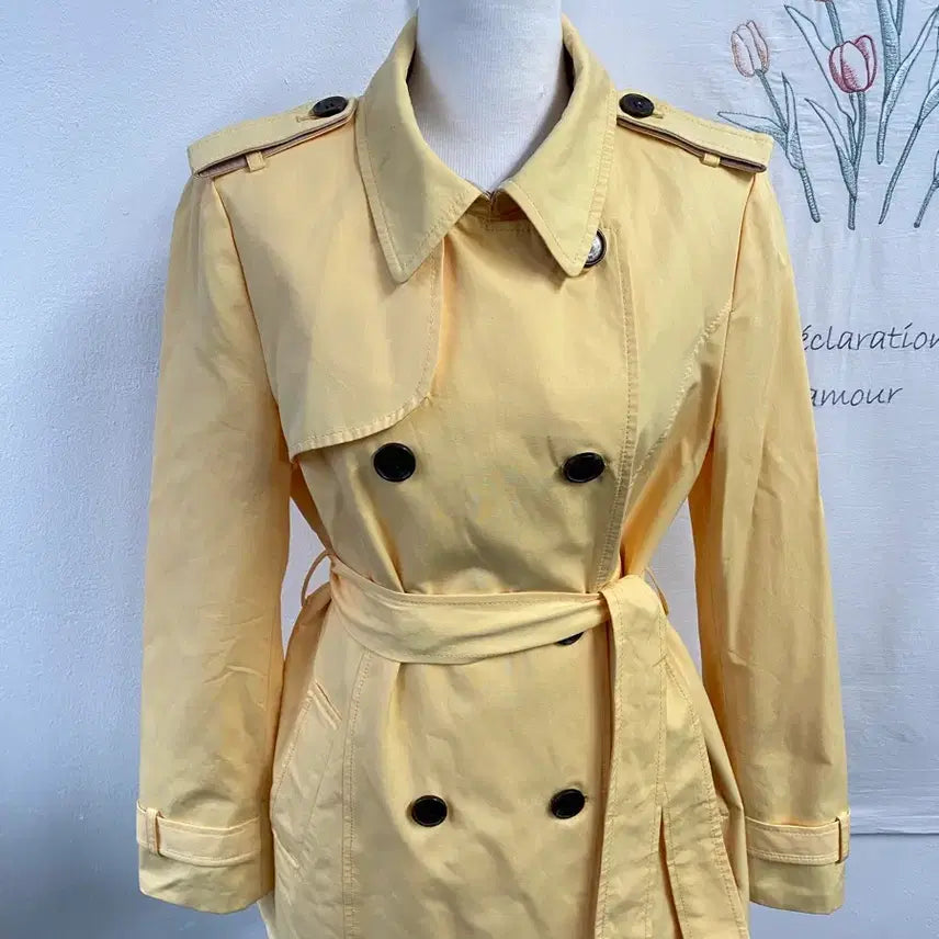 [BUNJANG] Roem Yellow Half Trench Coat / 로엠 옐로우 하프 트렌치코트