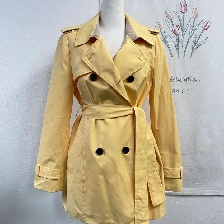 [BUNJANG] Roem Yellow Half Trench Coat / 로엠 옐로우 하프 트렌치코트