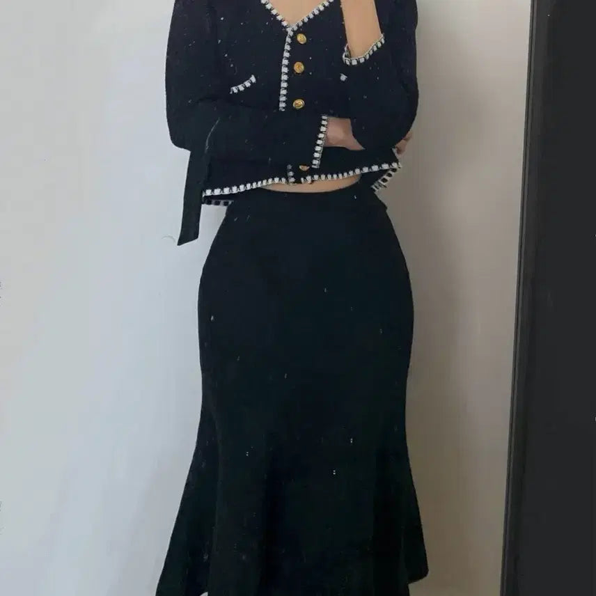 [SOLD OUT] 가디건 머메이드스커트 슬리퍼힐 일괄판매