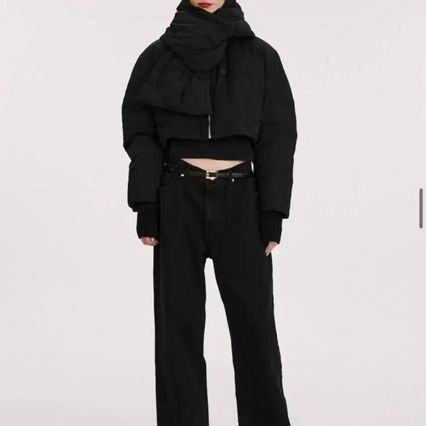 [BUNJANG] RECTO Shawl Detail Crop Down Jumper / RECTO/SHAWL DETAIL CROP DOWN JUMPER