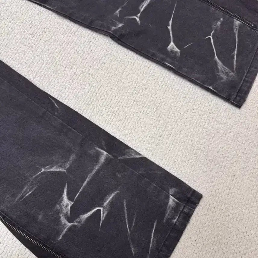 [BUNJANG] Vintage Black Washed Denim Punk Pants / 빈티지 블랙 워싱데님 락펑크 긱시크 펑크룩 펑크팬츠 그런지룩 빈티지팬츠