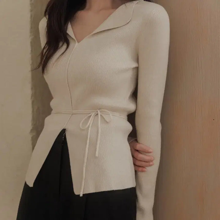 [BUNJANG] The J. Soo Taupe Collar Knit / 더제이수 토프 카라 니트