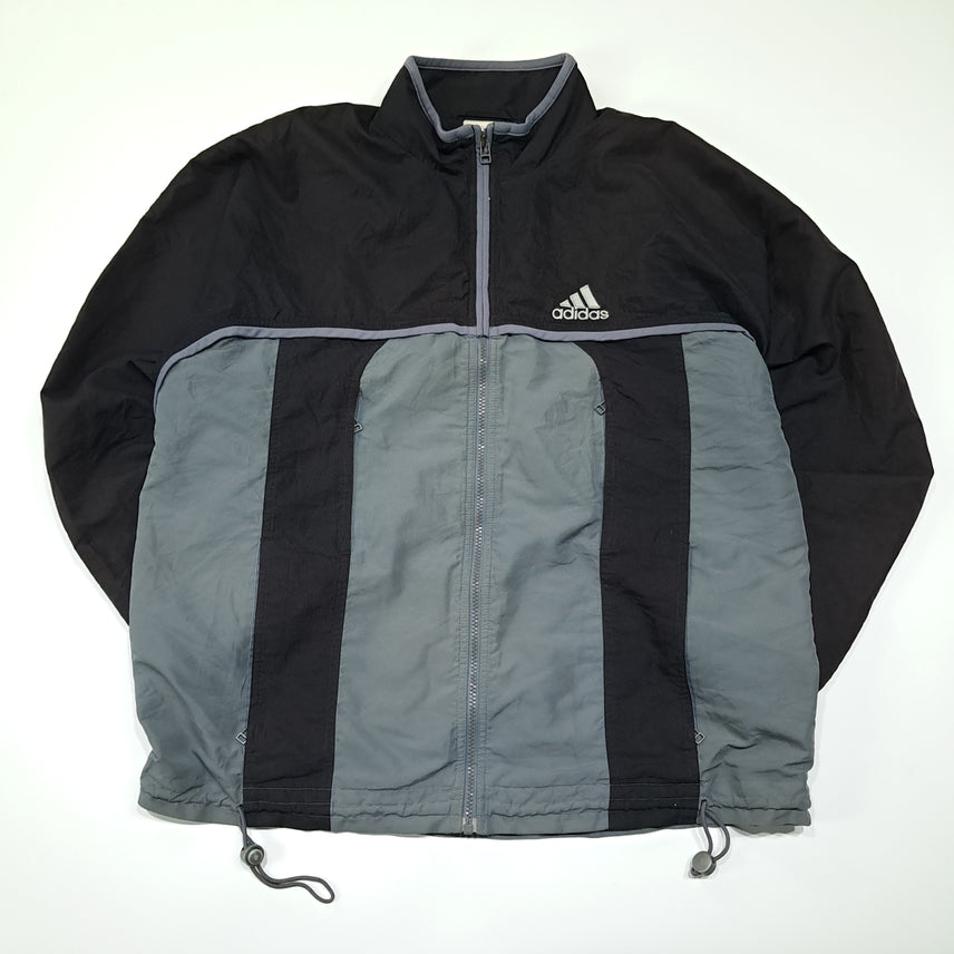 [BUNJANG] Adidas CL733 M 90s Old School Windbreaker Jacket / CL733 M 아디다스 90s 올드스쿨 블랙그레이 바람막이 자켓
