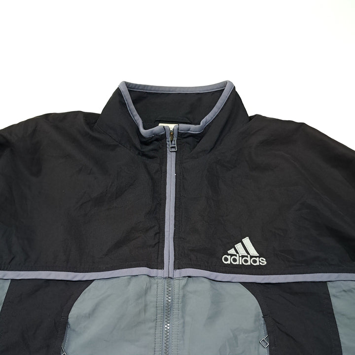 [BUNJANG] Adidas CL733 M 90s Old School Windbreaker Jacket / CL733 M 아디다스 90s 올드스쿨 블랙그레이 바람막이 자켓