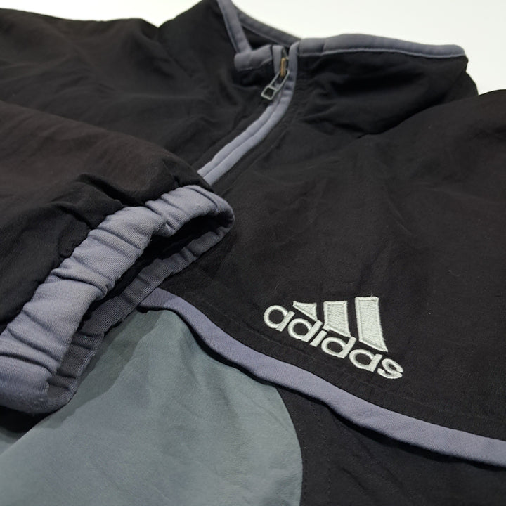 [BUNJANG] Adidas CL733 M 90s Old School Windbreaker Jacket / CL733 M 아디다스 90s 올드스쿨 블랙그레이 바람막이 자켓