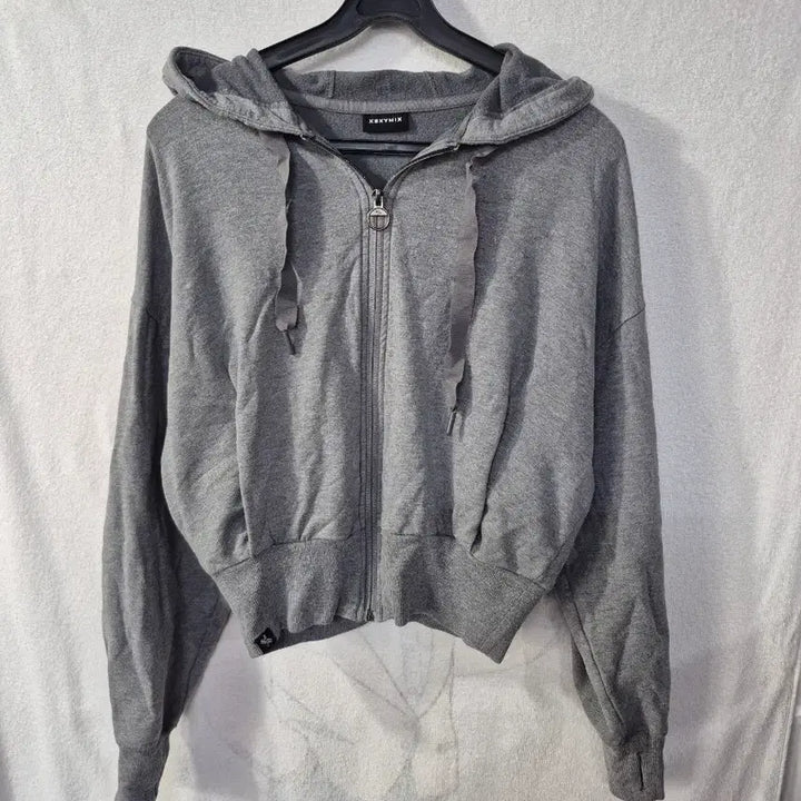 [BUNJANG] Xexymix Gray Cropped Hooded Zip-up (S) - Vintage / {만원빈티지}(S) 젝시믹스 여성 기모 회색 크롭 후드집업
