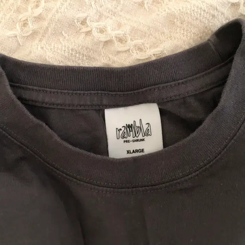 [BUNJANG] Rambla 100% Cotton Round Neck T-shirt Charcoal XL / 람블라 순면 100티셔츠 라운드넥 챠콜 XL