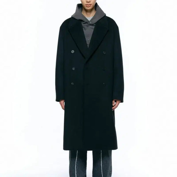 [BUNJANG] In Silence Cashmere Long Double Coat Black S / 인사일런스 캐시미어 롱 더블 코트 블랙 S 새제품