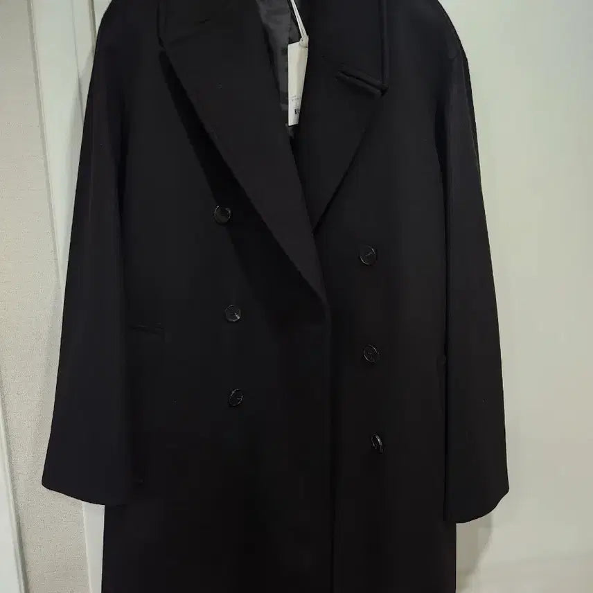 [BUNJANG] In Silence Cashmere Long Double Coat Black S / 인사일런스 캐시미어 롱 더블 코트 블랙 S 새제품